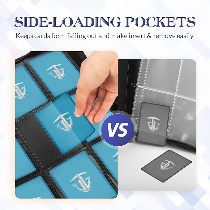 Trading Card Binder, 9 Side Loading Pocket Card Album Hold Up to 540, Zipper Binder for Collection, TCG Holder for Sports, Yugioh, MTG etc. (Wine 9)