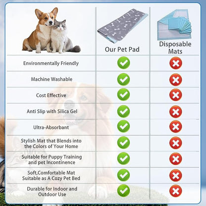 Puppy Pads with Pheromones,Washable Puppy Pee Pads for Dogs,Reusable Puppy Pads Washable for Dogs & Cats, Washable,Durable Leak-Proof & Anti-Slip Pet Training Pads for Home & Trave(Brown-2,M)