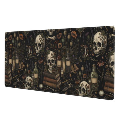 Mysterious Magic Skull Gaming Mouse Pad Large Extended Desk Mat Non-Slip Rubber Base Keyboard Pad with Stitched Edges for Office Gaming 31.5x11.8 in