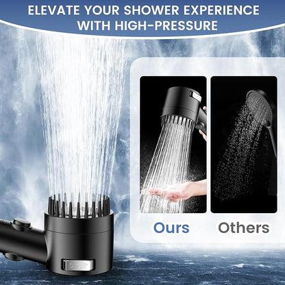 Filtered Shower Head with Handheld, High Pressure 5-Spray Shower Head with Filters for Hard Water, ON/OFF Switch Showerhead for Pets Bath, Shower Heads Filter - Remove Chlorine, Reduce Dry Itchy Skin