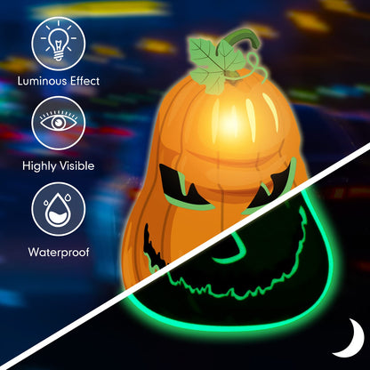 18 Pieces Halloween Magnets Decoration Glow Halloween Car Magnet Stickers Luminous Pumpkin Bat Automotive Magnetic Decorations for Halloween Party Refrigerator Door Mailbox Decor