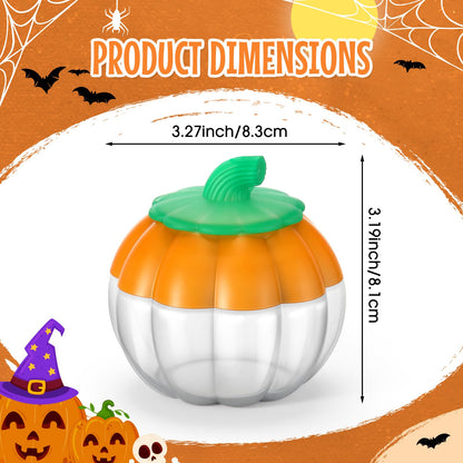 Baderke 30 Pcs 6.8 Oz/ 200ml Plastic Pumpkin Jar with Lids Halloween Pumpkin Candy Jar Small Cookie Containers Clear Potion Bottles for Drinking Thanksgiving Gift Autume Party Decoration