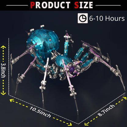YUEZUDPO 3D Metal Puzzles for Adults, Metal 3D Puzzle DIY 3D Spider 602 Pieces Mechanical Building Kit,3D Model Kits to Build for Birthday Christmas