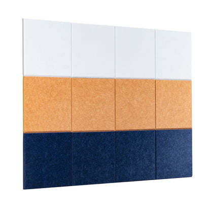 Bulletin Board 40x30in, 12 Count 9.8 x 9.8in Felt Wall Tiles with Removable Adhesive Tape, Cork Board Alternative for Walls, Wall Decor, Kids Art Display, Kids Room (Studio Collection)