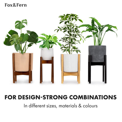 Fox & Fern Plant Pot, Large Plant Pots for Indoor & Outdoor, UV & Frost Resistant Plant Vase with Drainage Plug, Fiberstone, Large Indoor Pots for Plants & Flowers, House Indoor Plant Pot, Single Pot