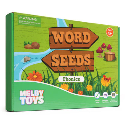 Melby Toys Word Seeds Phonics Game – Fun Reading & Board Games for Kids Ages 4-8, Learn to Read, CVC & Kindergarten Games