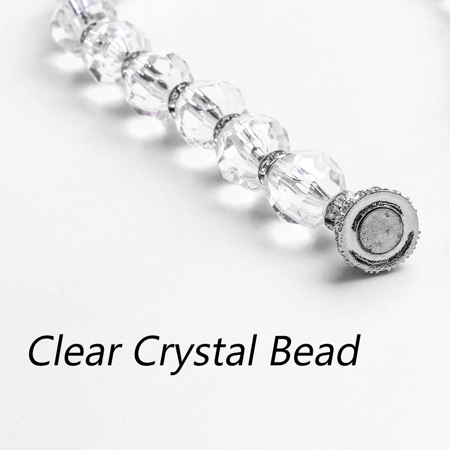 Central Park 2 Pack Curtain Tiebacks Crystal Bead Magnetic 13 Inches Long Durable Tie Backs Drapery Holdbacks Holder for Window Curtain Panels, Drapes, Home Decor, Clear