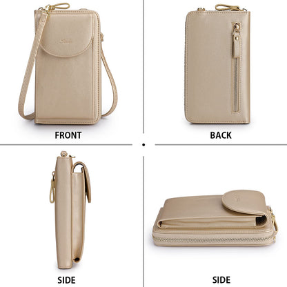 S-ZONE Small Crossbody Bags for Women Cell Phone Purse RFID Blocking Wallet Purses with Credit Card Slots