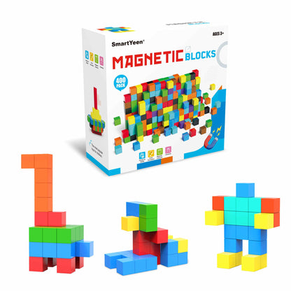 SmartYeen 400PCS Magnetic Blocks,Magnetic Building Blocks for Toddlers Sensory & STEM Montessori Toys,Ideal Gifts for Boys Girls 3-8 Years Old