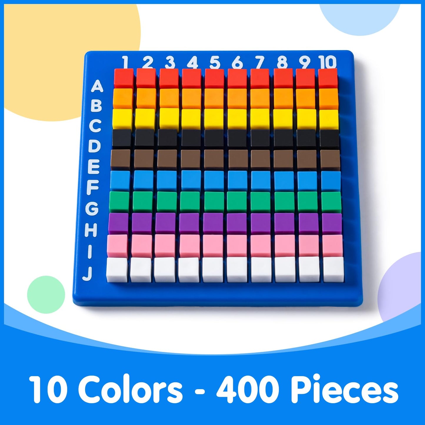 Odoorgames Pixel Art Creator - STEM Toys - 400 Hard Plastic Cubes, Fine Motor Skills Educational Games & Kindergarten Activities Toy for Kids