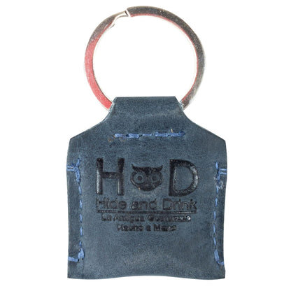 Rustic Leather Switch Cartridge Game Keychain/SD Card/Guitar Pick Holder Handmade by Hide & Drink (Slate Blue)