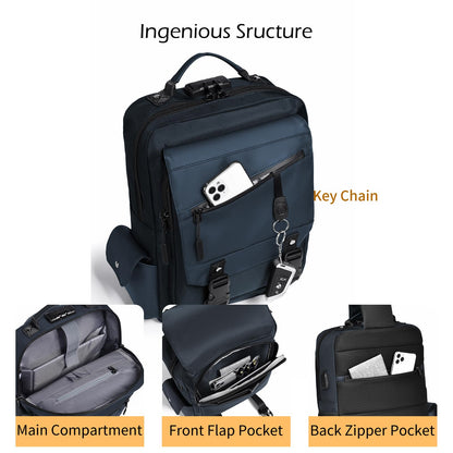 Leaper Anti-Theft Crossbody Sling Bag：one-handed quick-open lock in 3 seconds & hidden zippered pockets for Travel, Work & Daily Commute, DarkGreen