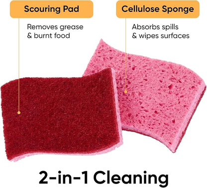 Kitchen Sponges for Washing Dishes, Non-Scratch Cellulose Dish Scrub Sponges, Cleaning Sponges for Household Use, Safe Cleaning Products, Kitchen Sponges Pack of 12, by Superio