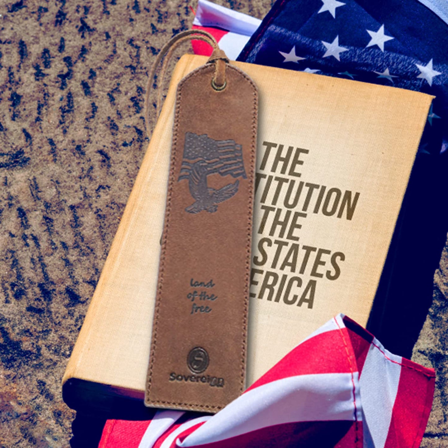 Sovereign-Gear Premium Leather Bookmark | Elegant Smart Bookmark for Men and Women | 2-Pack Leather Bookmarks with USA Flag & Eagle for Readers, Writers, and Book Lovers (7x2)