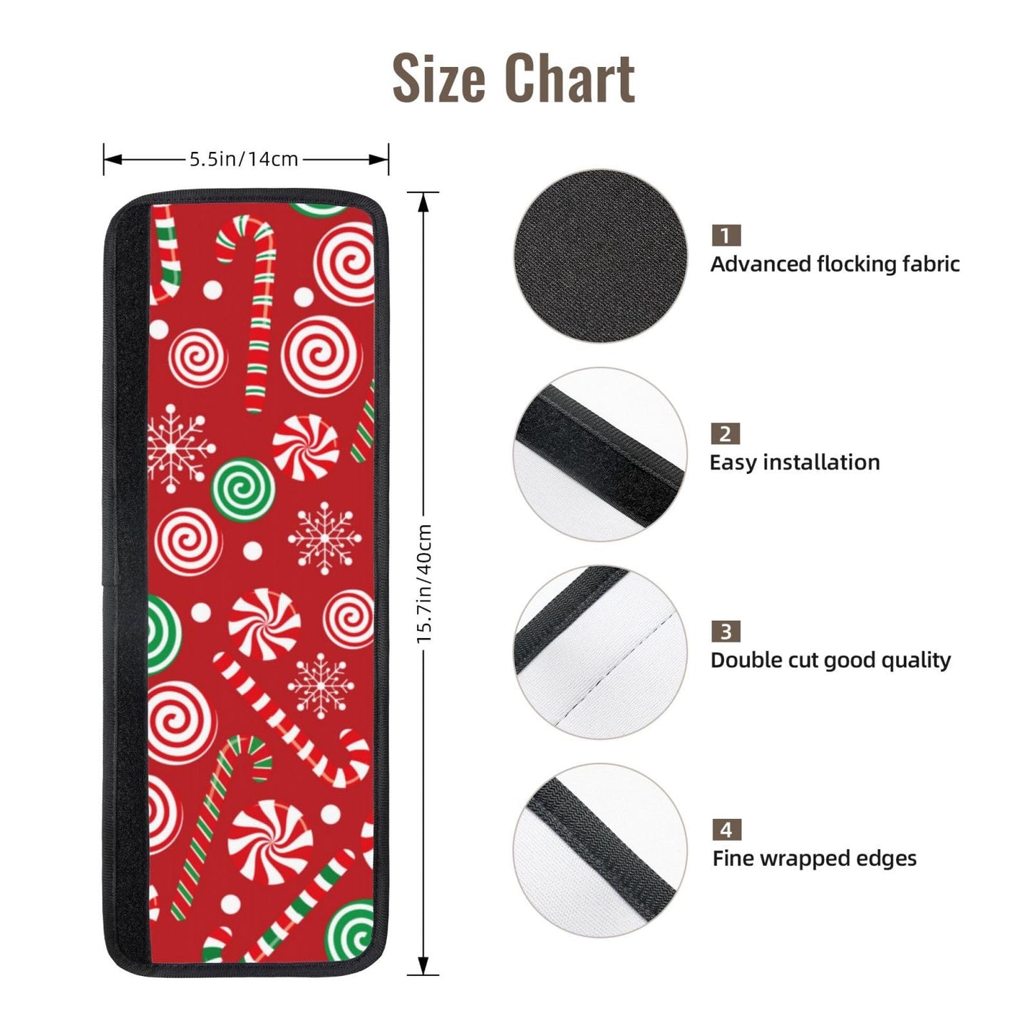 Cotsena Candy Canes and Lollipops Refrigerator Door Handle Covers Set of 2 Washable Kitchen Appliance Handle Covers Protector for Fridge Microwave Stove Oven Dishwasher