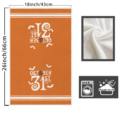 XCHI Halloween Stripes Pumpkin Ghost Boo Kitchen Towels Dish Towels 18x26 Inch Home Kitchen Decorations Hand Towels Set of 4 Drying Dishcloth