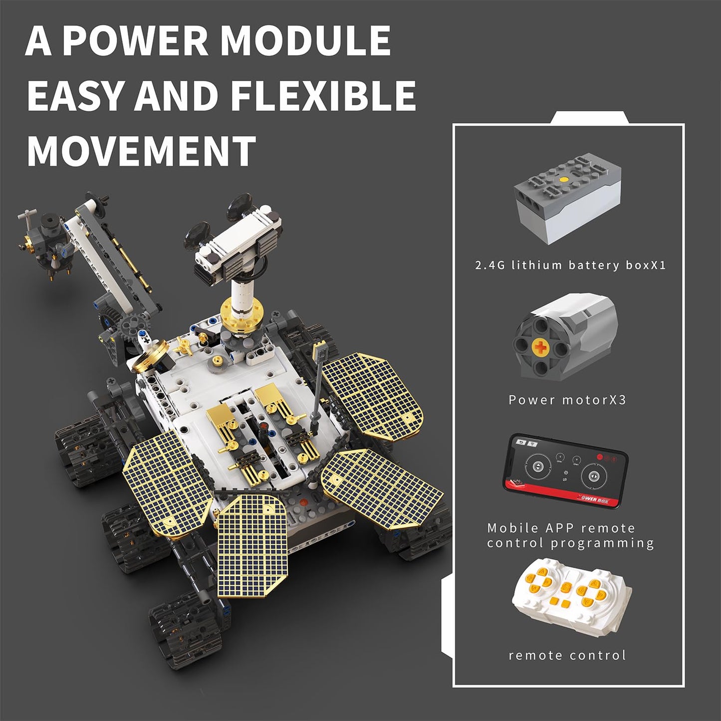 DOLIVE Remote & APP Controlled Mars Rover, STEM Building Set for Boys Ages 8-14, Space Toys for Kids Ages 8-12, Science Gift for Boys & Girls (1007 PCS)
