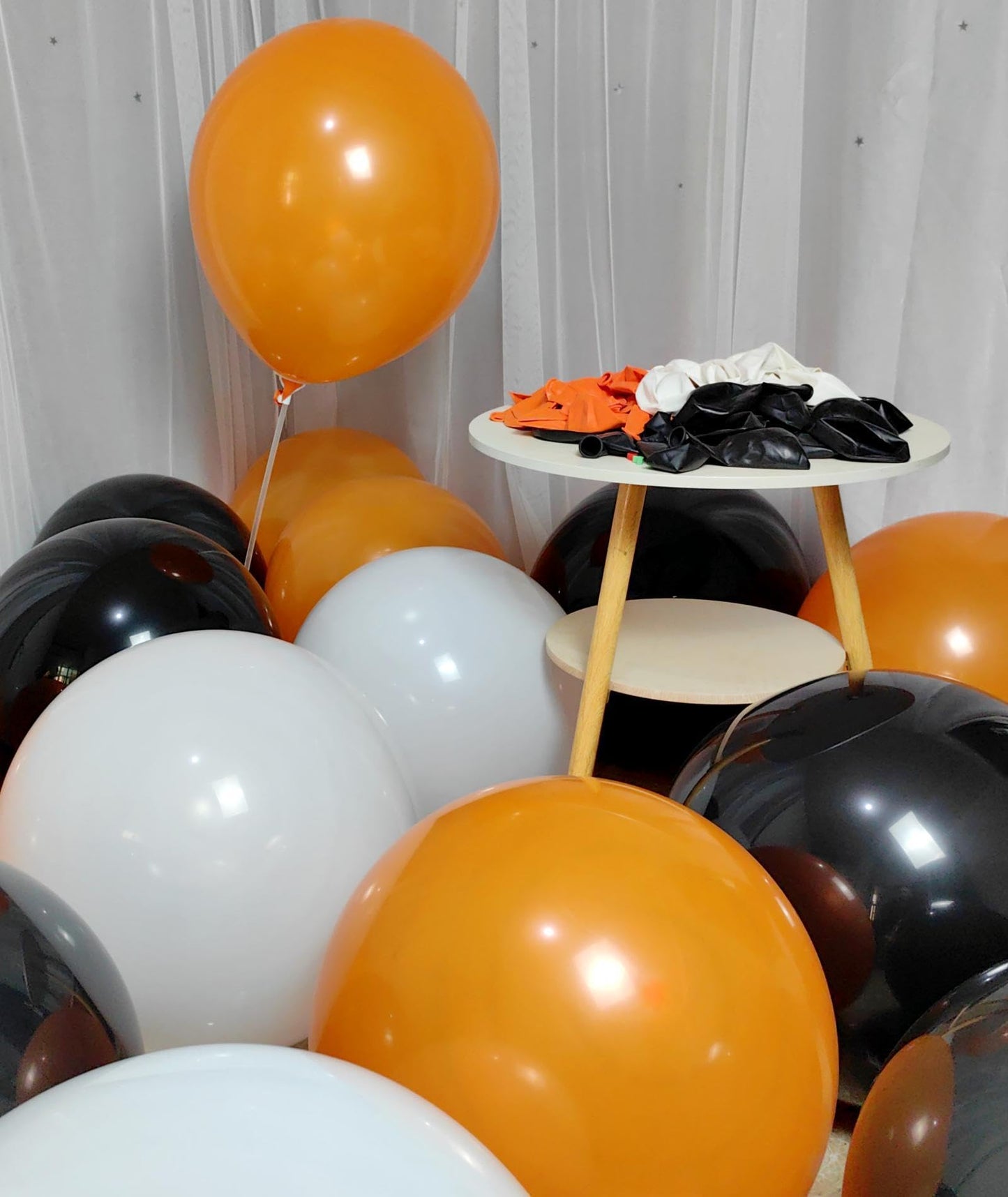 90 Pack Black White Orange Balloons 18 inch Latex Party Balloon Bulk for Halloween Various Party Events Decorations