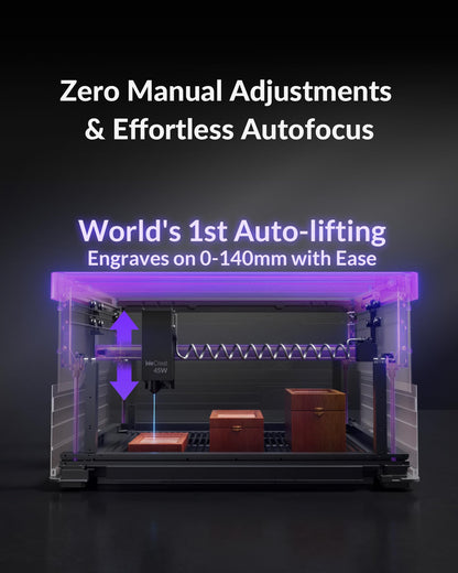WECREAT Vision Pro 45W Laser Engraver with Rotary Pro, HD Camera & Auto-Lifting, Laser Cutter Cuts 1” Wood, Full Enclosure Laser Engraving Machine for Tumblers Metal, Wood, Acrylic, Leather etc