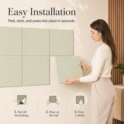 Baysola Felt Bulletin Board Panels 48 x 36 Inch Self Adhesive Wall Tiles Cork Board Alternative for Office Classroom Photos Notes 12 Pack