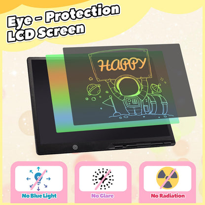 Kinayue LCD Writing Tablet for Kids, Rechargeable 21 Inch Doodle Board,Easter Basket Stuffers,Preschool Learning Toys Christmas Birthday Gift 3 4 5 6 7 Year Old Girls Boys (Black)