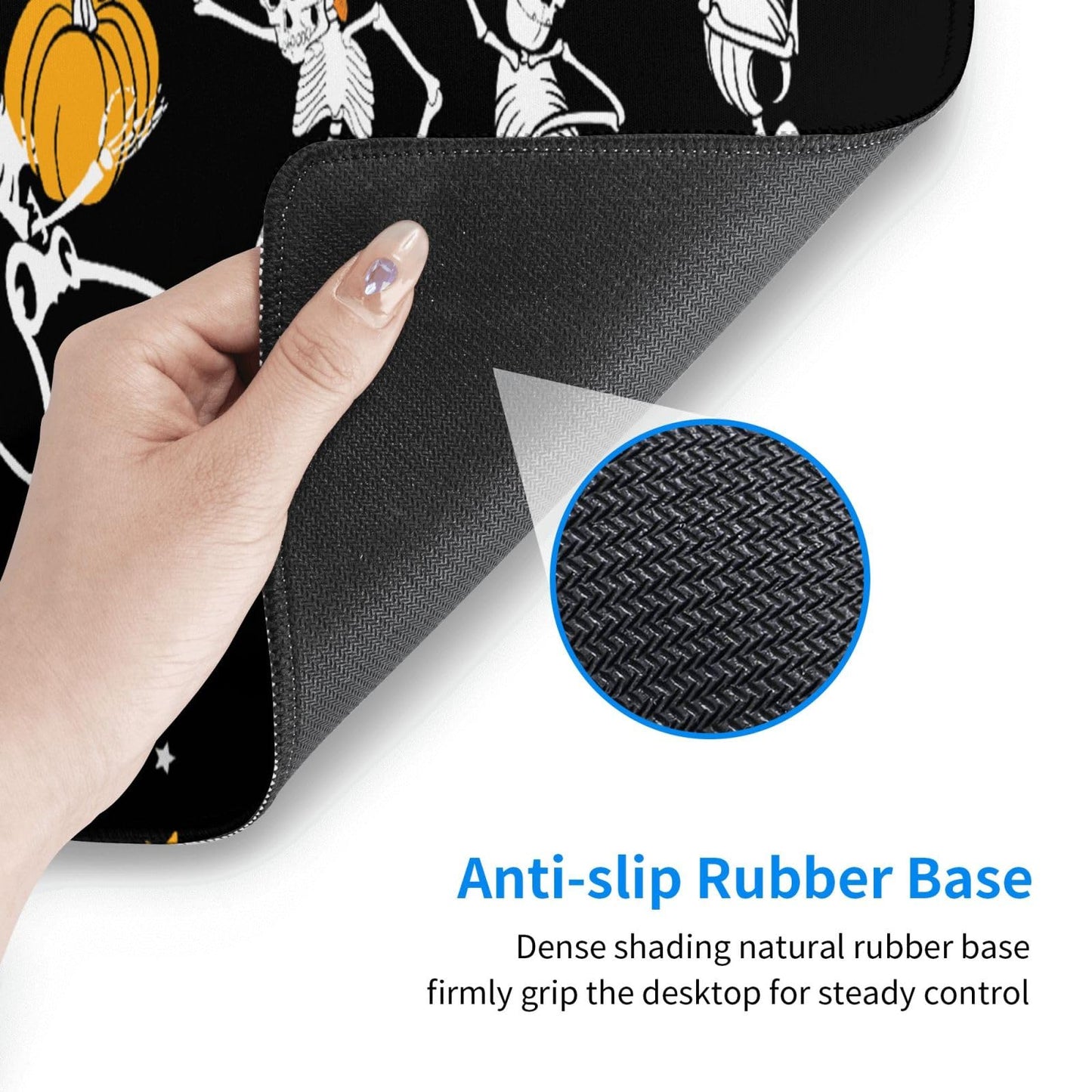 Dancing and Musical Skeletons Mouse Pad Large Gaming Mousepad, Long Big XL Waterproof Desk Mats Full Desk Keyboard Mat Computer Pad Desk Matt with Stitched Edges Non-Slip Desktop Mat, 31.5 * 11.8 in