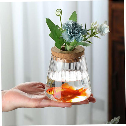 3pcs Propagation Station, Plant Propagation Vases with Cork Stoppers & Wooden Stands for Hydroponic Plants, Office Desk Decor, Terrarium Jar