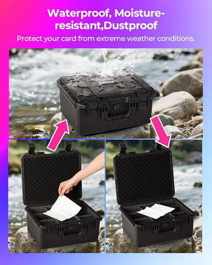 Card Cases for Sports Trading Graded Cards Holder Storage Box Organizer | Waterproof Hard Case Organizer for Baseball Slab PSA BCW MTG TCG Zion Top Loader Rigid Magnetic Card Sleeve with Adj-Dividers