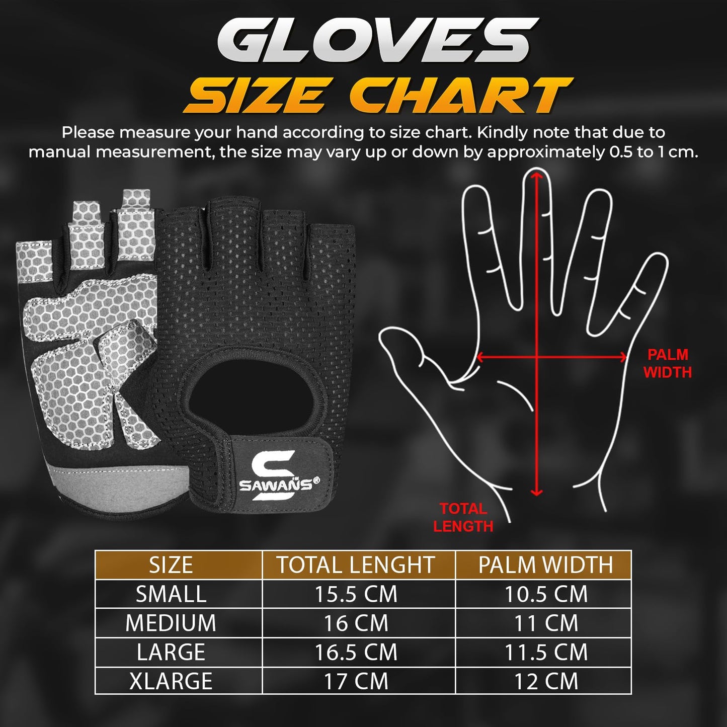 SAWANS Workout Gloves for Men and Women Weight Lifting Gloves Gym Fitness Exercise Cycling Pull ups Microfiber Lightweight Breathable Non-Slip Silicone Padded Palm Grip Protection