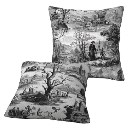 Ecixzyo Halloween Throw Pillow Covers 18x18 Set of 2 Square Pillow Case for Home Decor Couch Room