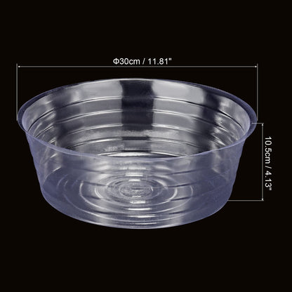 MECCANIXITY Plant Pot Saucer 12 Inch Plastic Round Flower Drip Tray for Indoor Outdoor, Clear Pack of 10