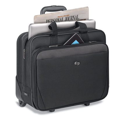 Solo New York Rolling Catalog Case with Wheels - Roller Laptop Bag, Wheeled Briefcase for Women & Men, Carry On Size for Travel, Fits 17.3" Computer - Empire, Black