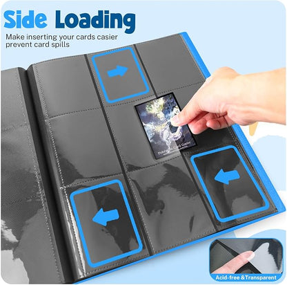 Card Binder, 9 Pocket Trading Card Album Folder,20 Pages, 360 Card Capacity Sports Card Binder, Premium Card Binders Compatible with MTG, TCG, Baseball Cards (Light blue)