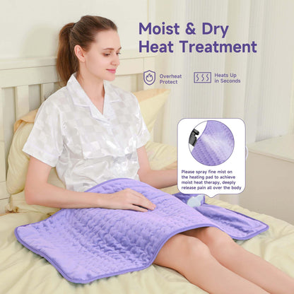 Heating Pad for Back, Large Heating Pads for Body Muscle Pain Cramps Relief, 6 Heat Settings Machine Washable Electric Heating Pad, Birthday Christmas Gifts for Women Mom