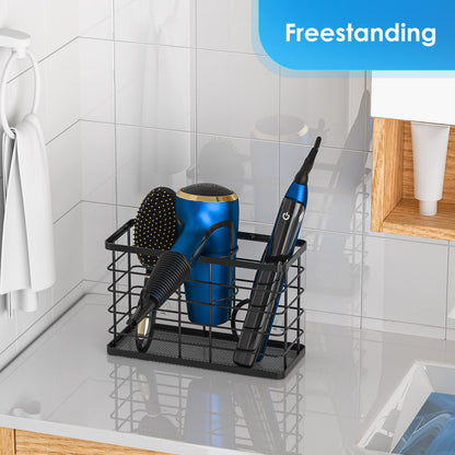 Hair Tool Organizer, Dryer Holder, 3 in 1 Blow Bathroom Organizer Wall Mounted/Cabinet Door for Flat Iron, Curling Straightener, Care & Styling Tools Storage Basket