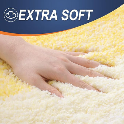 OLANLY Bathroom Rugs Mat 34x21, Extra Soft Absorbent Microfiber Bath Rugs, Rubber Backing, Quick Dry, Machine Washable Bath Mats for Bathroom Floor, Tub and Shower, Home Decor Accessories, Yellow