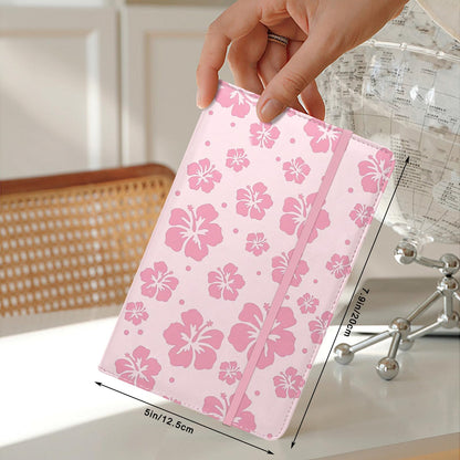 YeeCASE Pink Server Book, Fits Waitress Server Apron, Receipt Holder, Guest Book Perfectly,Waitress Server Accessories, Compact Organizer with Zipper Pocket (Hibiscus)