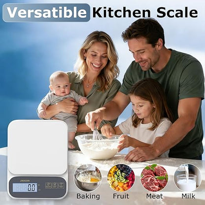 Kitchen Scale 5kg/0.1g Precision Food Scales for Kitchen Digital Scale Grams for Cooking Baking Weight Loss, Rechargeable Coffee Scale Food Weight Scale with Large Backlit LCD Display USB Cord