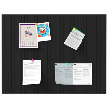 Baysola Stripe Felt Bulletin Board Panels 48 x 36 Inch Self Adhesive Wall Tiles Cork Board Alternative for Office Classroom Photos Notes 12 Pack
