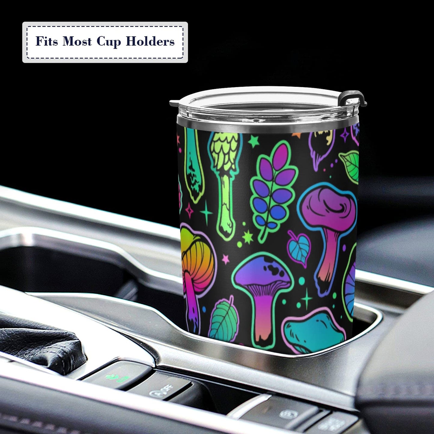Yasala Tumbler Magic Mushroom Halloween Insulated Coffee Cup Beverage Container Travel Mug with Straw and Lid Double Wall Stainless Steel 20oz Holiday Gift