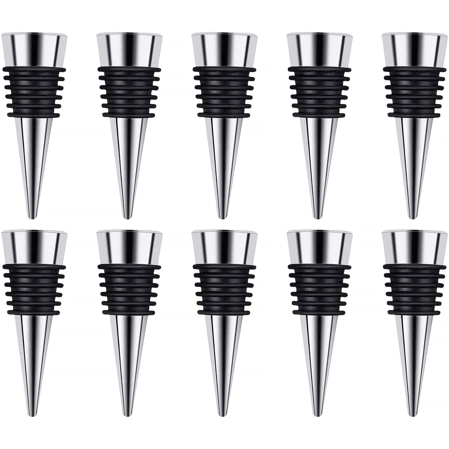 Stainless Steel Wine and Beverage Bottle Stoppers Ball Designed Wine Bottle Corks Tapered Storage Crafts Art DIY (10)