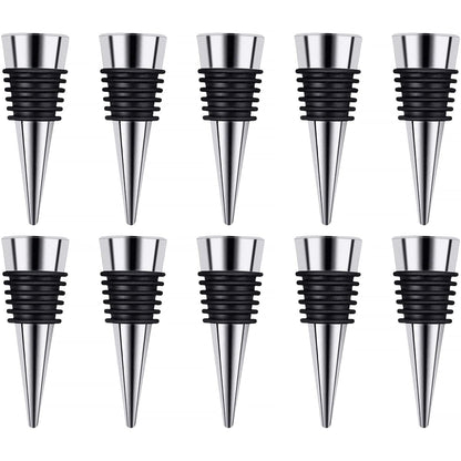 Stainless Steel Wine and Beverage Bottle Stoppers Ball Designed Wine Bottle Corks Tapered Storage Crafts Art DIY (10)