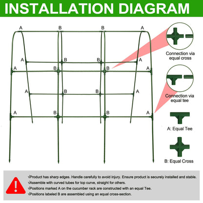 TIUIRE Metal Cucumber Trellis for Raised Beds & Gardens - 47.2" Lx30 W x47.2 H Sturdy Arch Trellis for Climbing Plants, Tomatoes, Peas & & Beans | Outdoor Vegetable Support for Vines