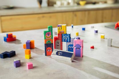CUBLO Moniz 100 PCS Magnetic Cube Blocks in 10 Colors with Counting & Character Cards | Count, Learn & Build | STEM Educational Building Toy for Kids Ages 3+