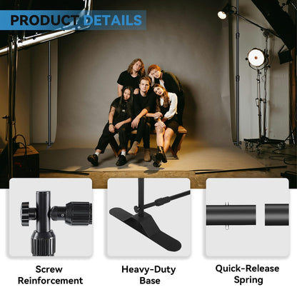 8×8‘ Backdrop Stand Banner Stand Kit with Carry Bag Heavy-Duty Photography Step & Repeat Stand Height and Width Adjustable for Photo Booth Events Weddings Studio Displays