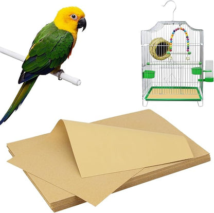 35 Pcs Gravel Liner Paper for Bird Cage, 11 x 17 Inch Bird Cage Liner Paper Bedding Calcium Paper Special Pet Bedding Accessories for Pet Parrot Bird Cage in Sea Sand