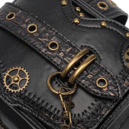 Waist Bag Fanny Pack Motorcycle Drop Leg Bag Thigh Hip Pouch Messenger Leather Crossbody Shoulder Purse Wallet Pocket (Black 172)