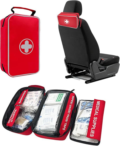 NENYX 350 Piece First Aid Kit for Car, Home, Travel, Camping, Truck, Hiking, Sports, Office, Vehicle & Premium Waterproof Compact Trauma Medical Kits (Red)