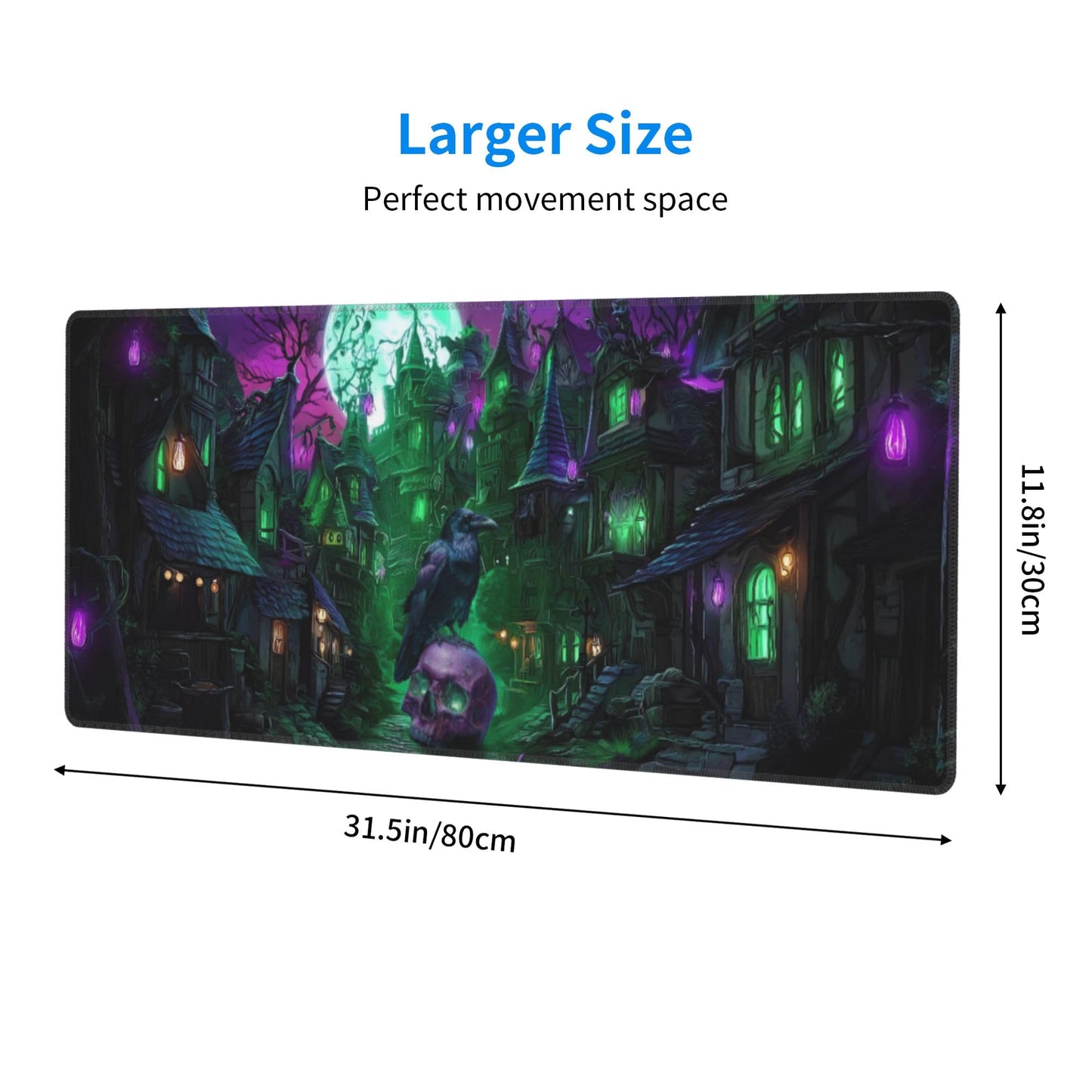 Halloween Mouse Pad Extended Large Gaming Mouse Pad XL Stitched Edges for Gamer Home Office 31.5 X 11.8 Inch