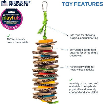 Prevue Pet Products Shredding Stack - Playfuls Physical & Mental Bird Toy 60247